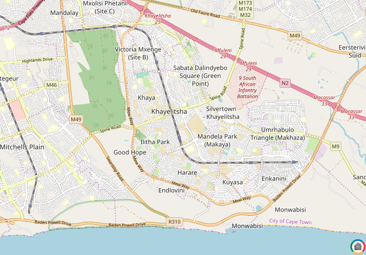 Map location of Ekuphumleni